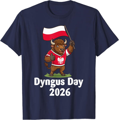 Dyngus Day 2026 Polish Pride Funny Buffalo Hold Poland Flag T-Shirt