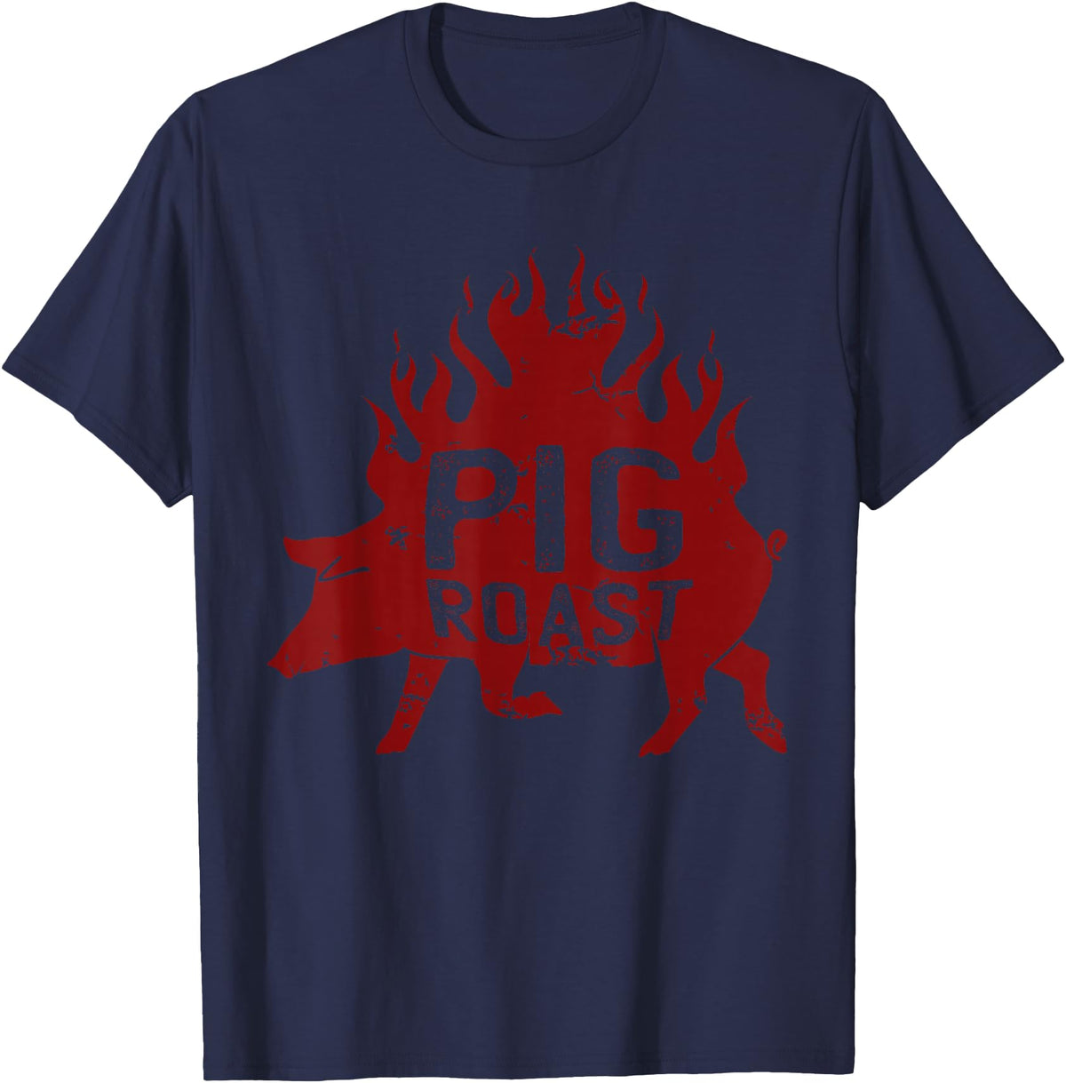 Flavorful Roasted Pork Pig Roast Meat grilling Roast Grilled Barbecue T-Shirt - Navy Blue