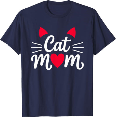 Cat Mom Mother's Day Cute Funny Women Fashion Cat Mom Cute Funny Women's Feline Lover Art Graphic T-Shirt