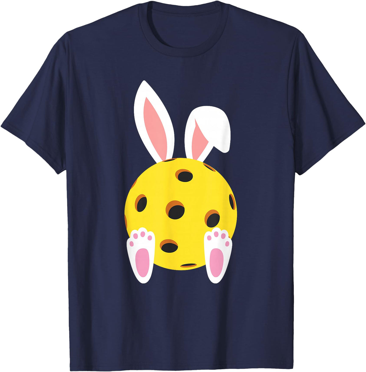 Cute Rabbit Lover Bunny Graphic T-Shirt (Black) in Navy Blue