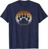 TeePanic LGBTQ Vintage Distressed Gay Bear Pride Claw Silhouette Horizon T-Shirt - Navy Blue