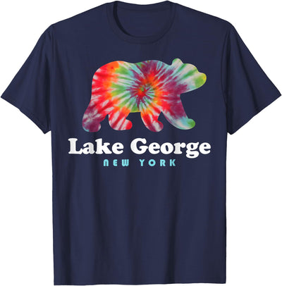 Lake George NY Bear Tie Dye New York Vacation T-Shirt