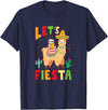 Funny Sloth And Llama Let's Fiesta Cinco De Mayo Sloth And Llama Let's Fiesta Cinco De Mayo Mexican Party T-Shirt - Navy Blue