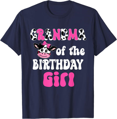 Grandma of the Birthday Girl Farm Cow 1st T-Shirt