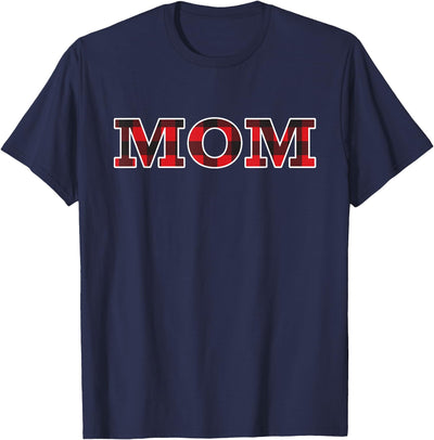 Cow Buffalo Plaid Mom Cute Lumberjack Family Birthday T-Shirt