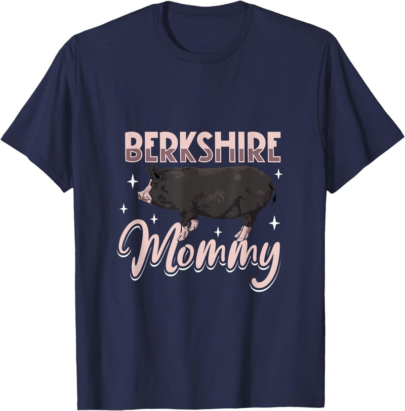 Creative Berkshire Pig designs Berkshire Pig Mommy T-Shirt - Navy Blue