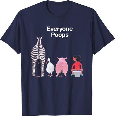 Everyone Poops Funny Zebra Pig Toilet Humor T-Shirt