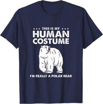 Awesome Halloween Designs This is My Human Costume I'm Really A Polar Bear Halloween T-Shirt