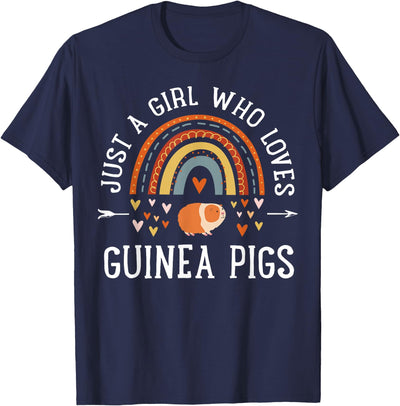 Just A Girl Who Loves Guinea Pigs Rainbow Gifts Cavy Lover T-Shirt