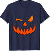 Halloween Costume Gifts Happy Halloween Pumpkin Face T-Shirt - Navy Blue