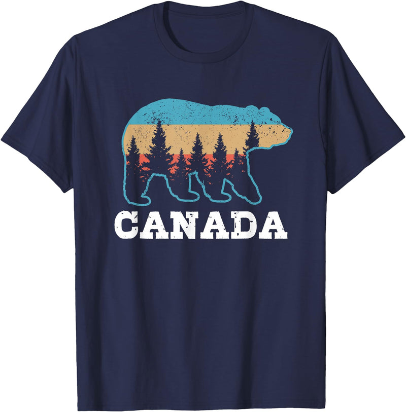 Canada Vintage Souvenirs & Gifts Canada Vintage Grizzly Bear Nature Souvenir Gift T-Shirt - Navy Blue