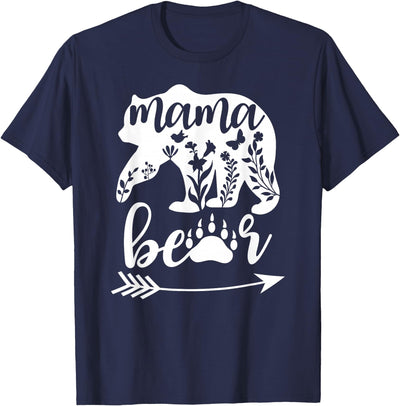 Floral Mama Bear Mom Bear Mommy Bear T-Shirt