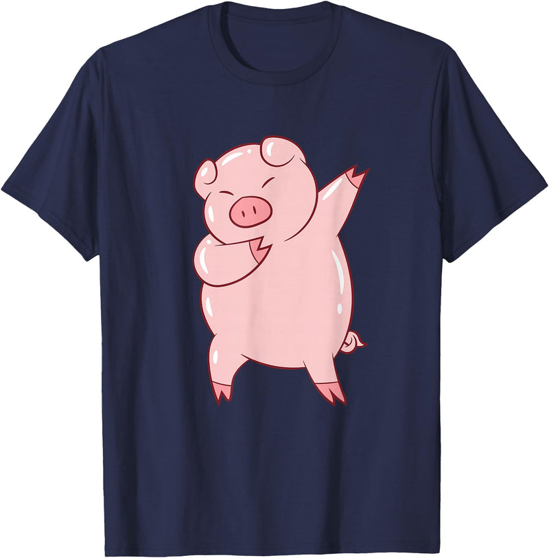Cute Pig Tees Dabbing Pig Cute Pigs Dab Farmer Funny Pig T-Shirt - Navy Blue
