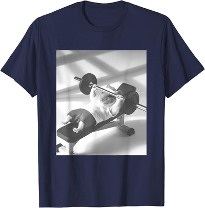 Hamster Gym Weight Lifting Meme T-Shirt