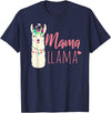ADVENTURE ALPACA LLAMAS Designs MAMA LLAMA Funny Mother Lamas Meme T-Shirt - Navy Blue