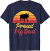Pig Lover Gifts & Accessories Proud Pig Dad Pig Owner Pig Farmer Pig Father T-Shirt - Navy Blue