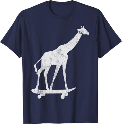 Giraffe Skateboarding Skateboarder T-Shirt