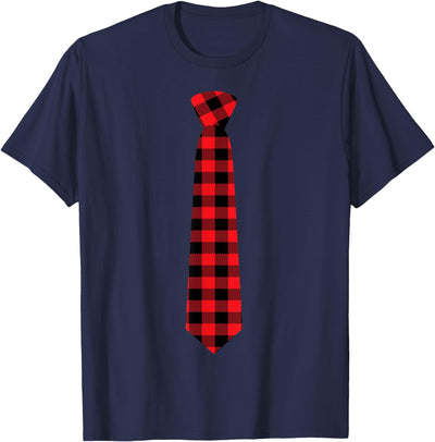 Cow Buffalo Plaid Red Tartan Pattern Chest Pocket Dad Family T-Shirt