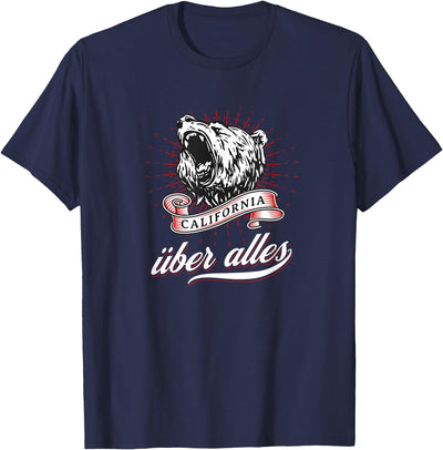California Über Alles with Roaring Grizzly Bear T-Shirt