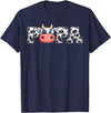 ETHRLO cow im one birthday decorations Shirts Papa Cow Print Cowboy Animal Pattern Farmer Cow Father Papa T-Shirt - Navy Blue