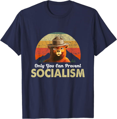 Only You Can Prevent Socialism - Camping Bear - Vote 2020 T-Shirt