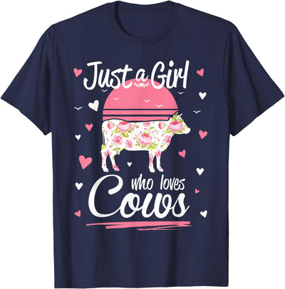 Pack a Punch Just a Girl Who Loves Cows Vintage T-Shirt