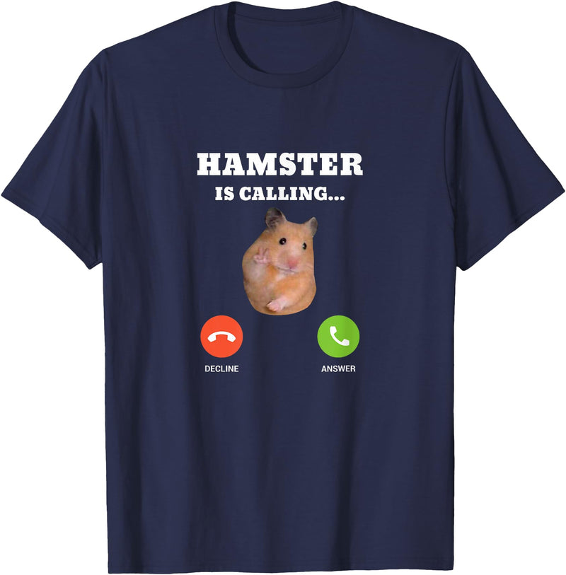 Hamster Meme is Calling T-Shirt - Navy Blue
