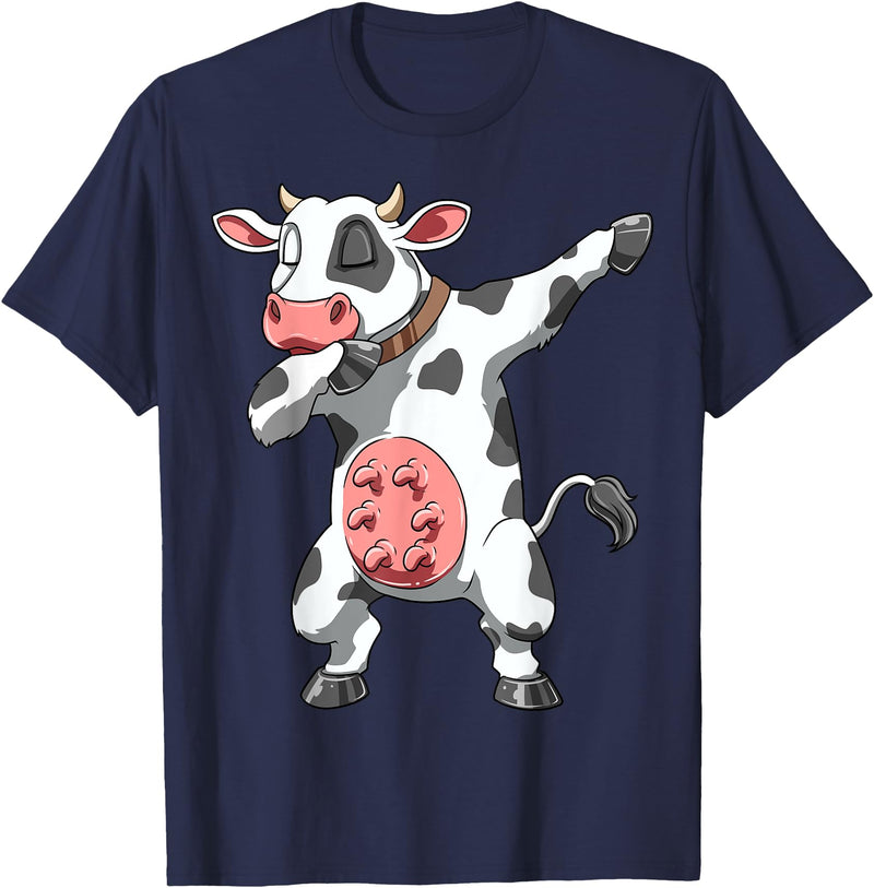 DabbingTastic Dabbing Cow Dab Cow Dancing Cow Farm Birthday Party T-Shirt - Navy Blue