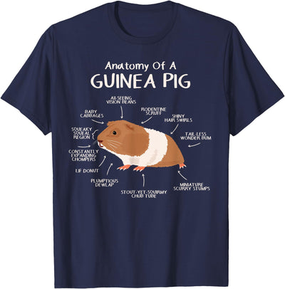 Anatomy Of A Guinea Pig Cavy Lover Owner Stuff Piggy Peeg T-Shirt