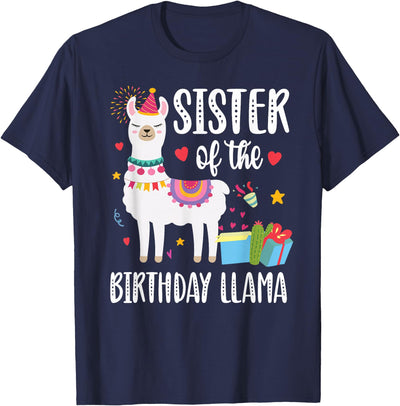 Matching Llama Birthday Party Supplies Sister Of The Birthday Llama Birthday Boy Girl Outfit Family T-Shirt