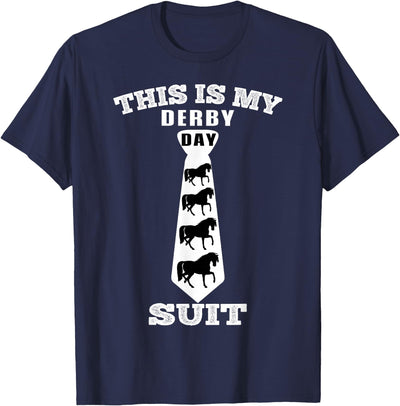 Funny Horse Racing Cool Horse Lover Apparel This Is My Derby Day Suit Funny Horse Racing Horse Lover T-Shirt