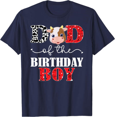 Dad of the Birthday for Boy Cow Farm 1st Birthday Cow Daddy T-Shirt