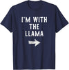 Im With The Llama Halloween Costume I’m with The Llama Funny Halloween Couple Costume T-Shirt - Navy Blue