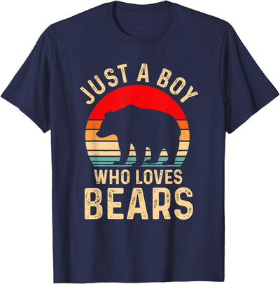 Bear Boys Apparel Just a Boy Who Loves Bears Animal Lover T-Shirt