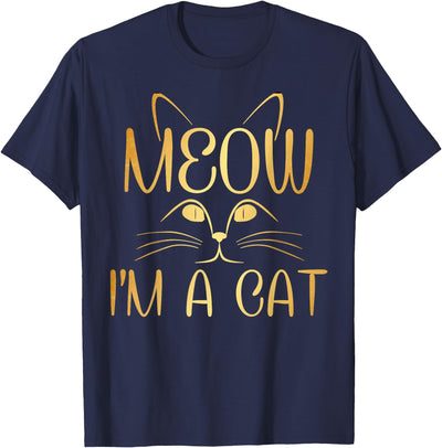 Meow I'm a Cat Golder T-Shirt Cat Lovers Pet Gifts T-Shirt
