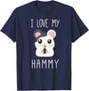 I Love My Hammy T Shirt for Hamster Lovers T-Shirt - Navy Blue