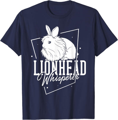 Lionhead Rabbit Line Art in Triangle Frame T-Shirt
