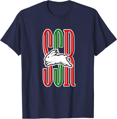SSR Rabbitohs-Style Red Green Jumping Rabbit T-Shirt