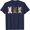 Cute Rabbit Lover Bunny Graphic T-Shirt (Silver Grey) in Navy Blue