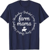 Farm Mama Hardworking Dedicated Goat Chicken Pig Cow Sheep T-Shirt - Navy Blue