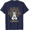 Lama Llamaste Family Summer Sport Yoga Gift Tees Llamaste Yoga Gift For Men Women Kids Lover Llama Yoga T-Shirt - Navy Blue