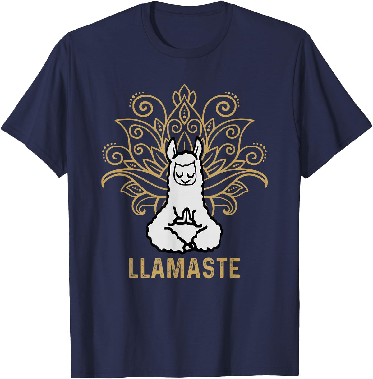 Lama Llamaste Family Summer Sport Yoga Gift Tees Llamaste Yoga Gift For Men Women Kids Lover Llama Yoga T-Shirt - Navy Blue