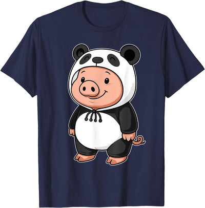 Kawaii Pig In Panda Costume for Girls kids Pig Lover T-Shirt