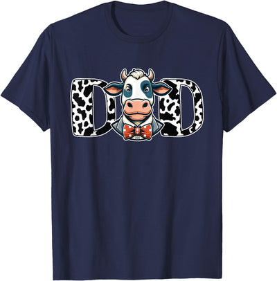 Dad Cow Print Dada Daddy Cow Pattern Father's Day T-Shirt