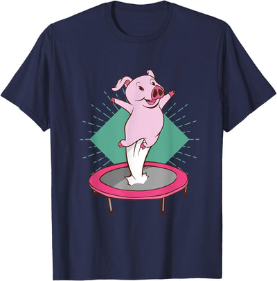 Cute pig jumping on a trampoline T-Shirt