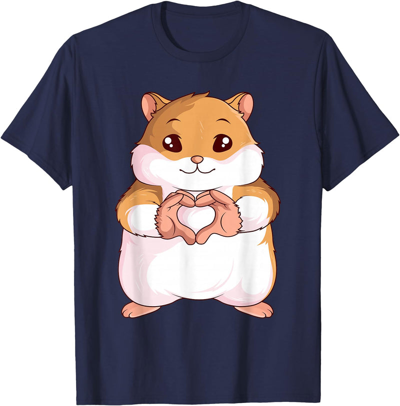 Hamster Lovers Girls Ladies T-Shirt - Navy Blue