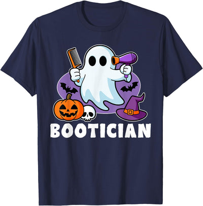 Spooky Hairstylist Halloween tee Bootician Funny Beautician Halloween Ghost Hair Stylist T-Shirt
