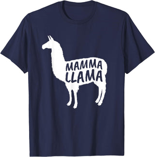 Mamma Llama T Shirt Mamma Llama Tshirt Alpaca Lover Shirt T-Shirt - Navy Blue