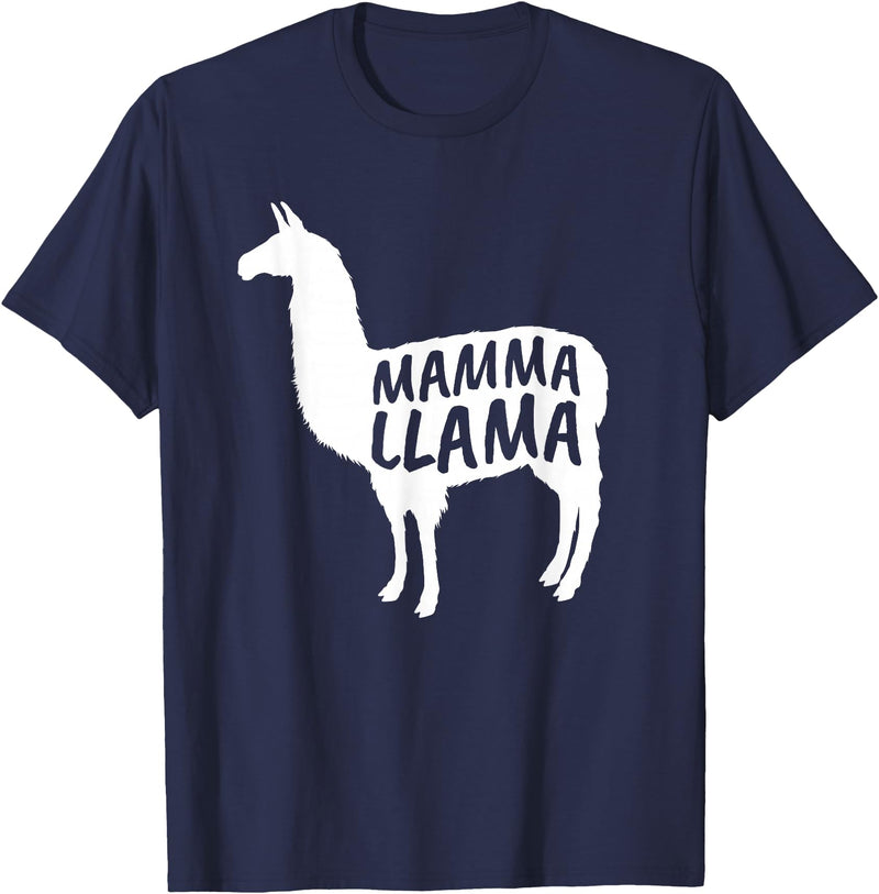 Mamma Llama T Shirt Mamma Llama Tshirt Alpaca Lover Shirt T-Shirt - Navy Blue
