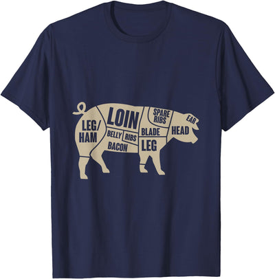 Pig Anatomy Pork Meat Cuts T-Shirt